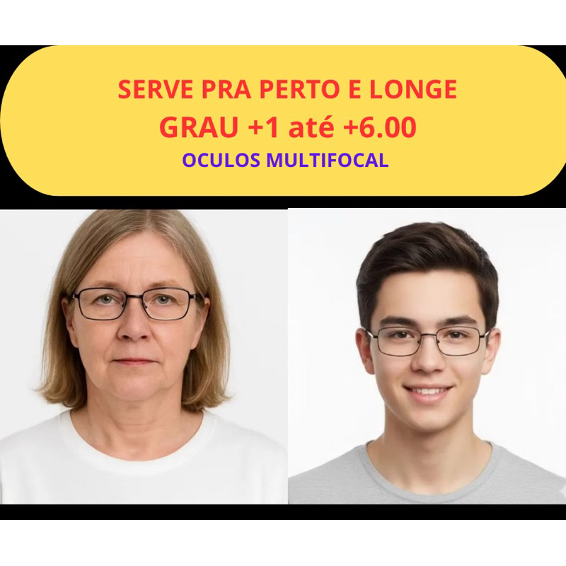 Óculos de grau serve Perto/Longe Anti-Reflexo escolha seu grau +0.50 até +6.00