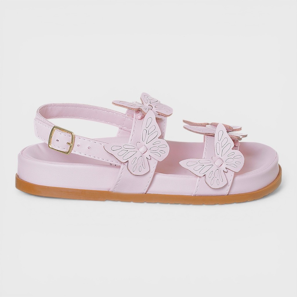 Sandália Birken Infantil Feminina Anatômica Menina Moda Borboleta Delicada Rosa