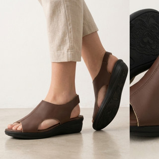 Sandália Luisa Feminina Ortopédica Bico Aberto Elegante Ref04