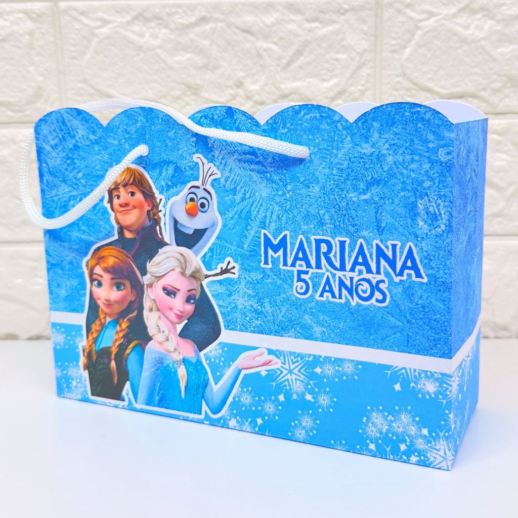 Sacolinha G Personalizada Frozen para Aniversário • Lembrancinha Festa Infantil