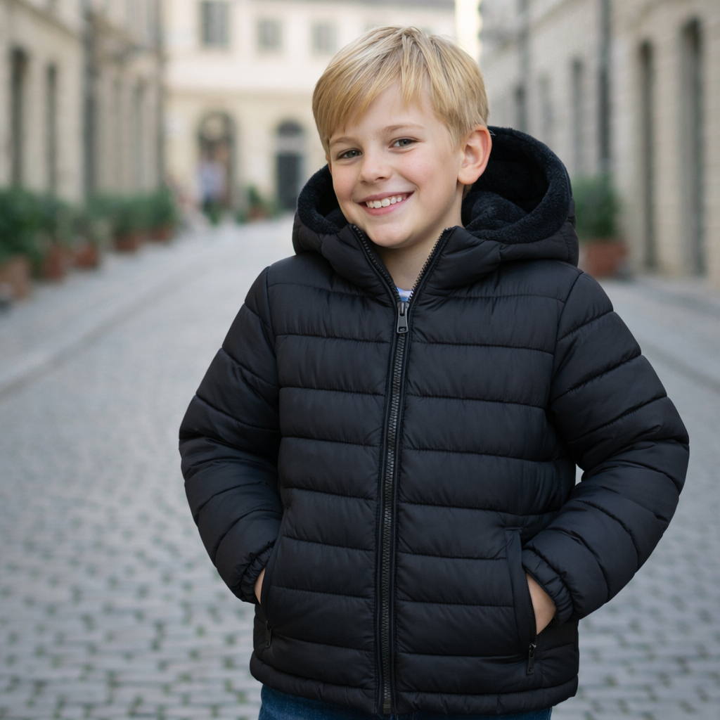 Jaqueta Infantil Menino Unissex Puffer Peluciada Casaco Bobojaco Corta Vento em Oferta na Shopee