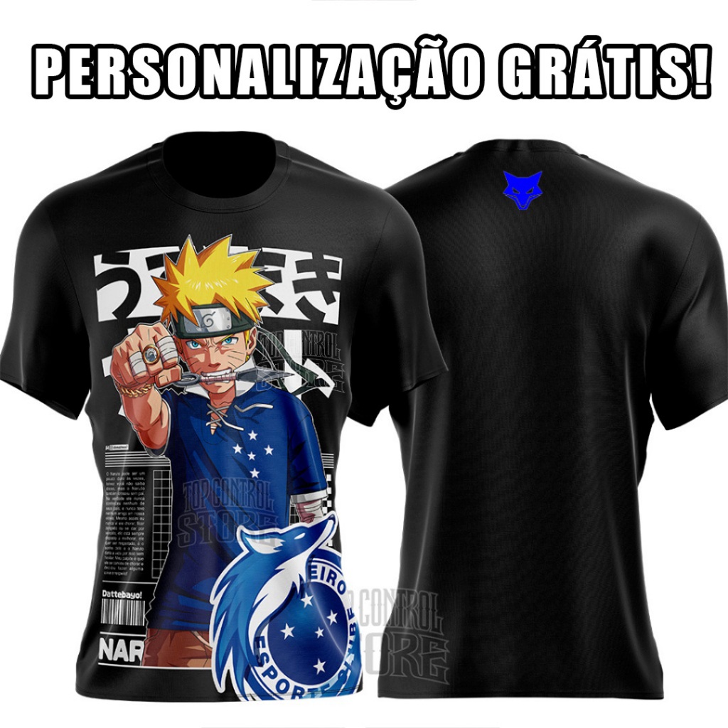Camiseta Personalizada NarutoTorcedor Times + Personalizável com nome