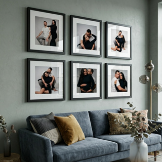 Kit 6 Quadros Decorativos Moldura Fotográfica 23x23cm Moldura Com Paspatur 3 Tamanhos em Oferta na Shopee