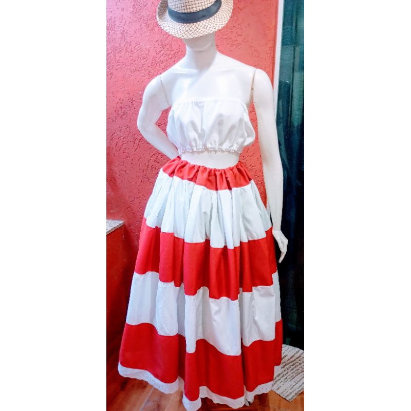 Saia , Pomba gira Maria Navalha, Malandra Vermelha com  Branco, Umbanda e Candomblé.