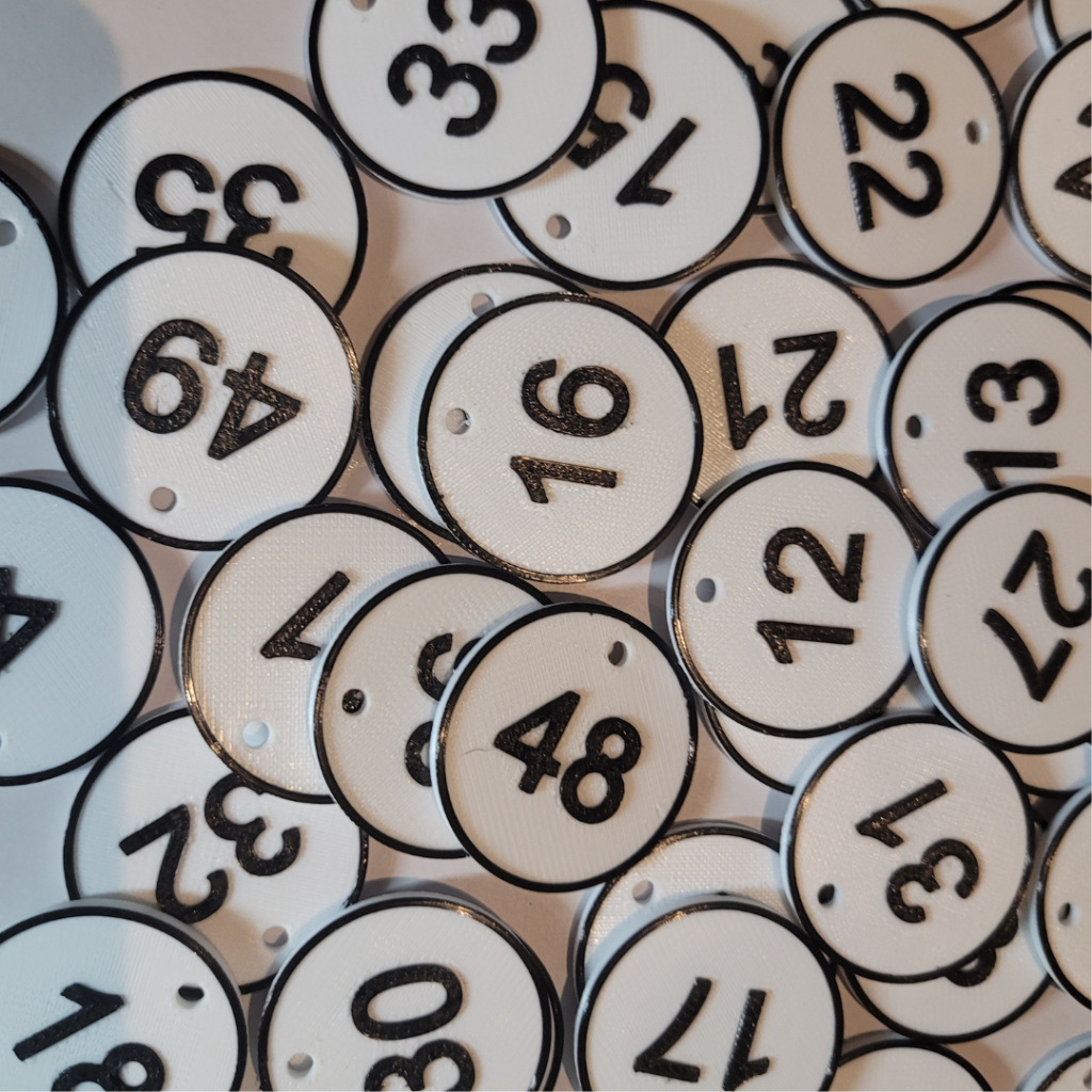 Fichas Numeradas Círculos Redondo Números 1 - 50