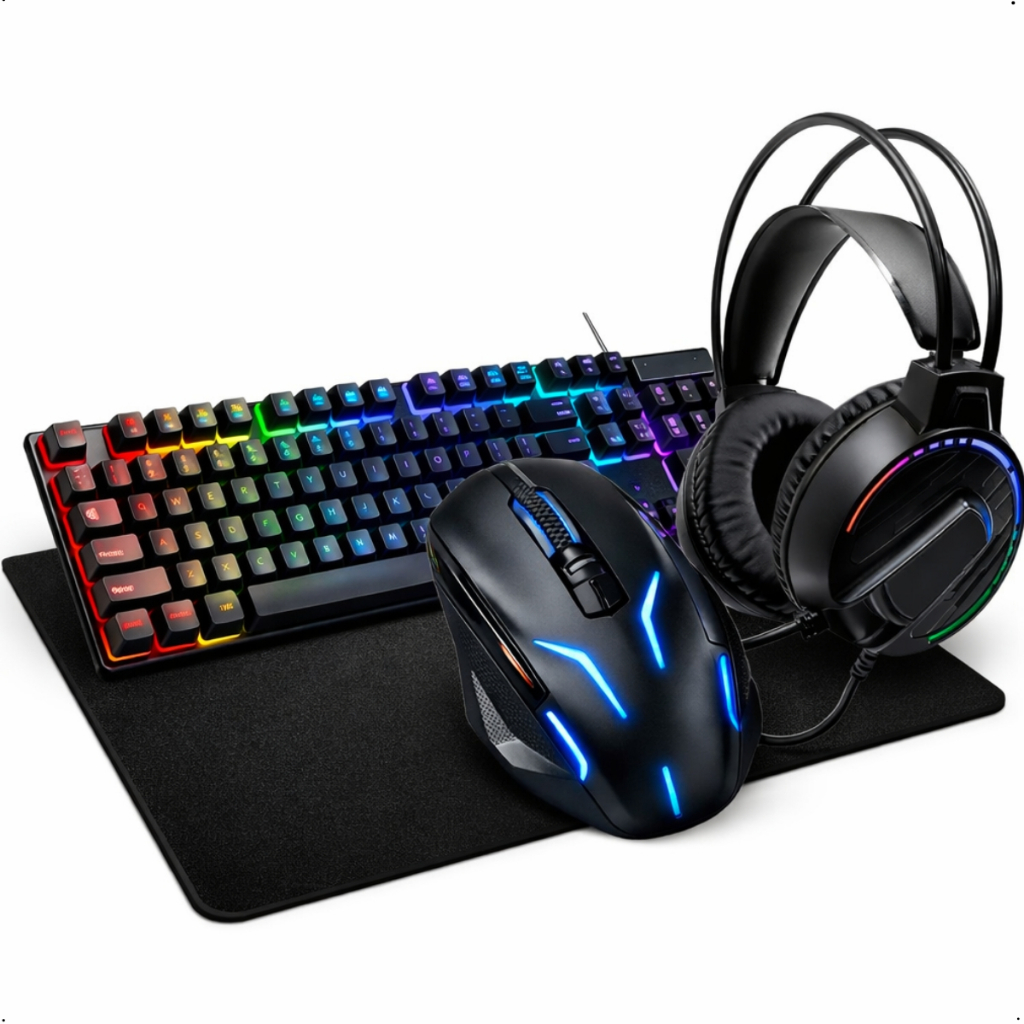 Kit Gamer Completo Teclado Mouse LED RGB Mouse Pad e Fone de Ouvido Headset Pc e Mobilador — R$ 154,00 em Shopee, 23% OFF