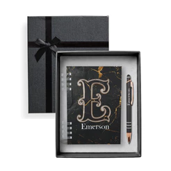 Kit Presente Caderneta Personalizada Caneta com Nome Caixa Elegante Presente Brinde Agenda Masculina