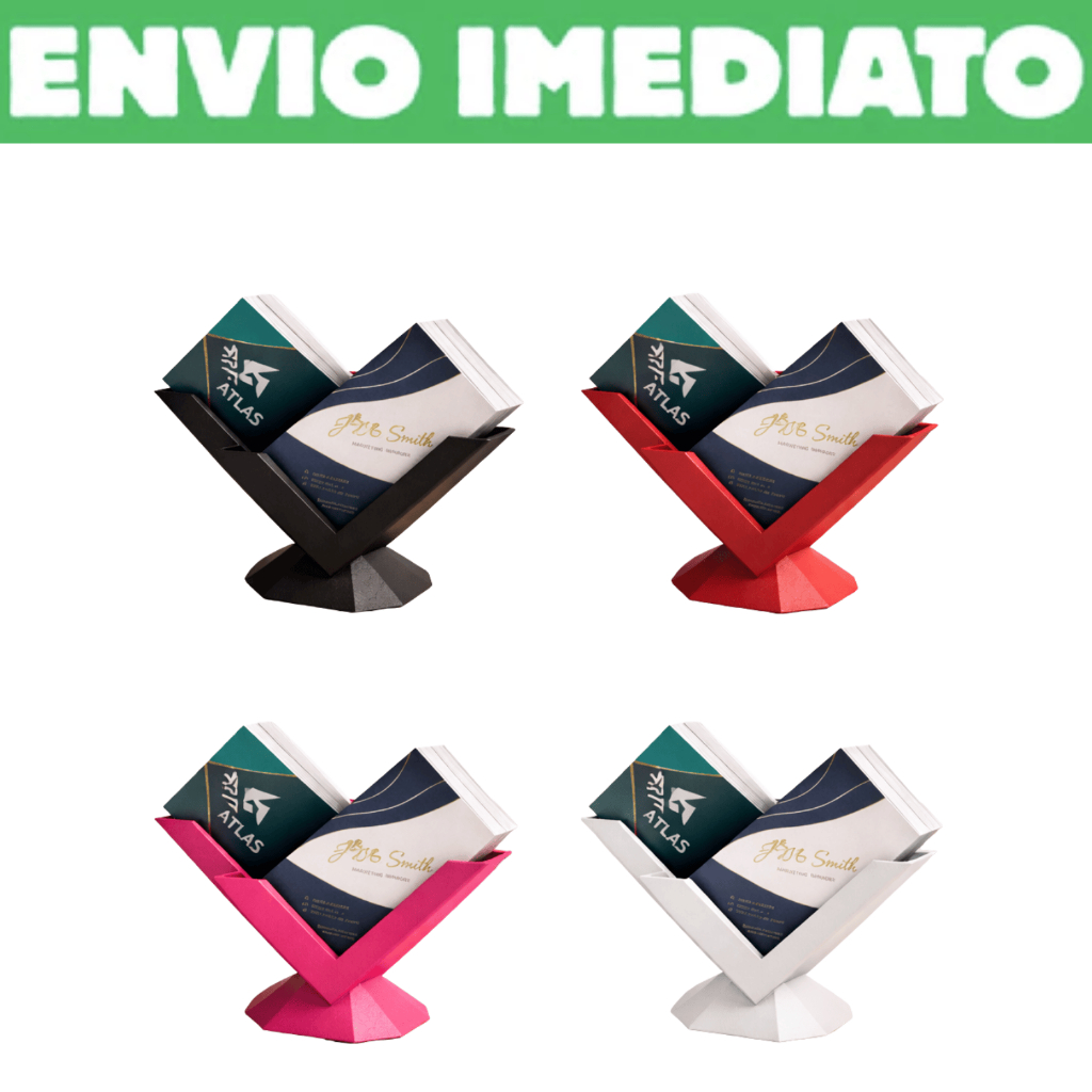 Expositor Porta Cartão de Visita de Mesa Display Moderno Suporte para Cartões Escritório Recepção Formato Coração