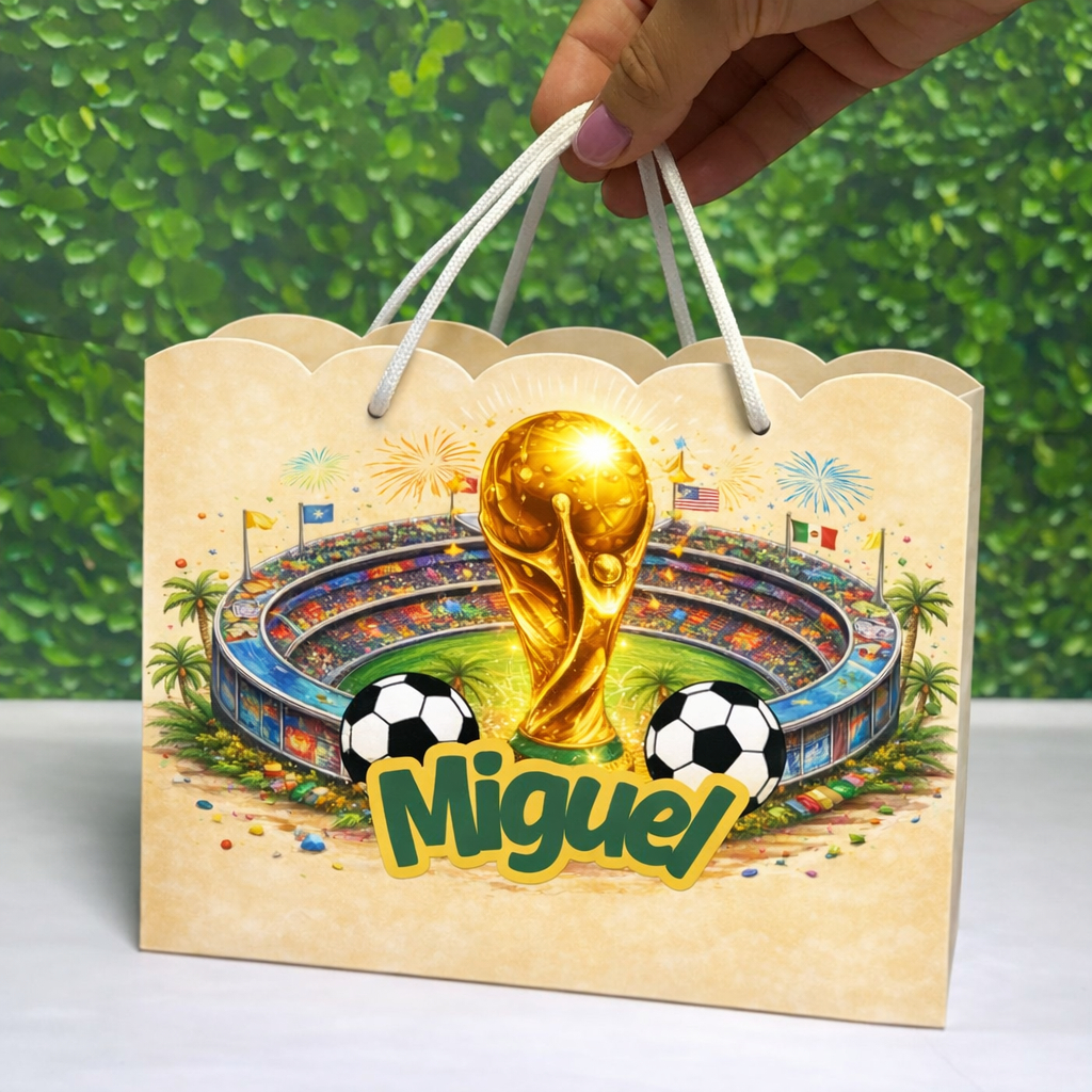 Kit Sacolinha personalizada Copa do mundo futebol 2026 lembrancinha pegue e monte ENVIO RAPIDO