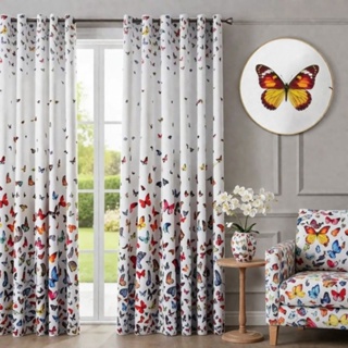 cortina borboleta  com ilhós branco sala quarto escritório tecido percal 180 fios 80% algodão em Oferta na Shopee