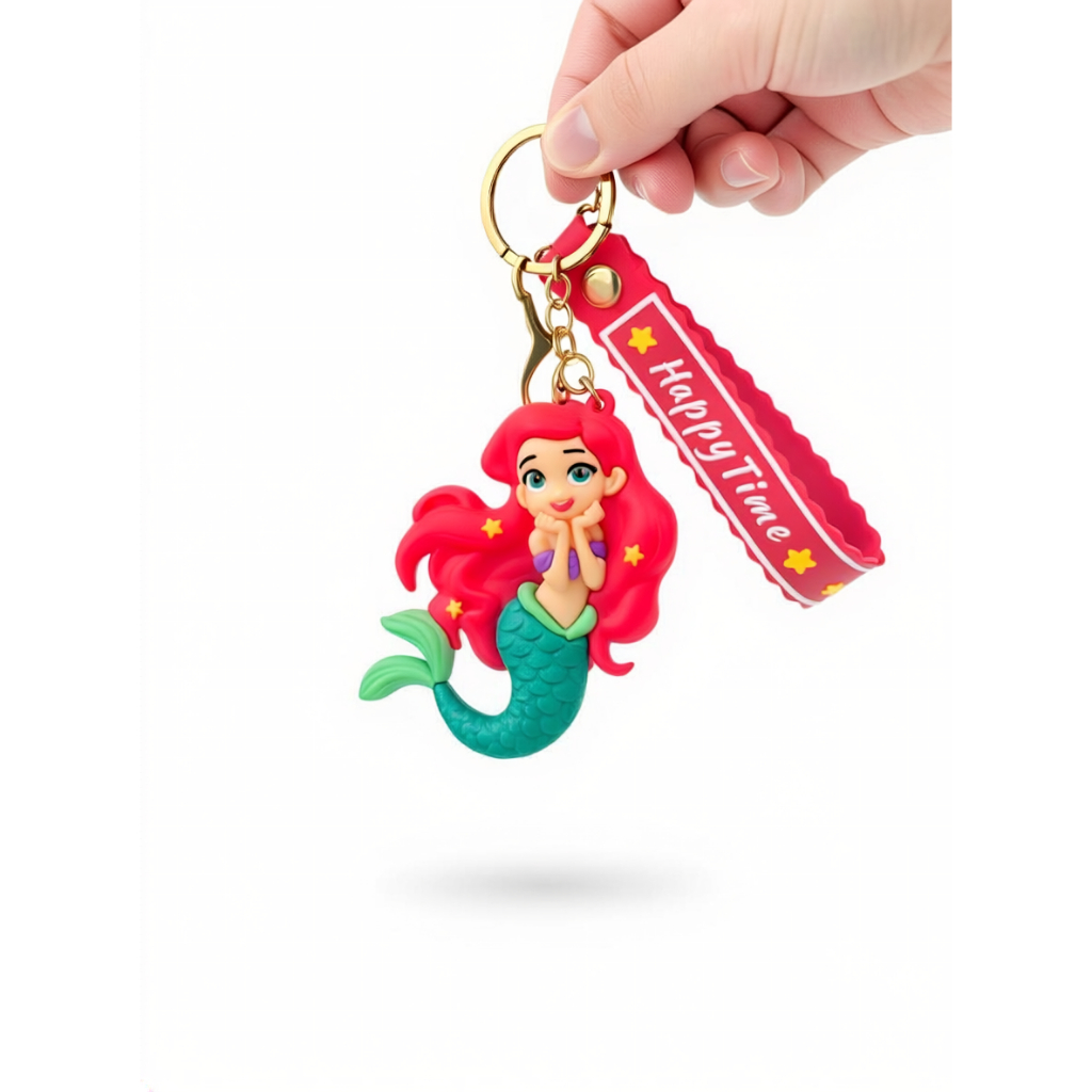 Chaveiro Ariel Princesa Pequena Sereia Colecionável Silicone