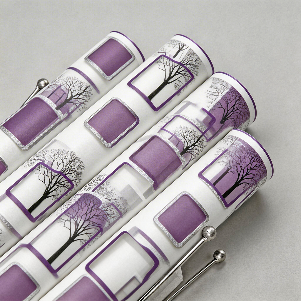 10 Metros de Papel de Parede Roxo para Quarto Infantil, Sala, Decoração  1/2/3 Peças