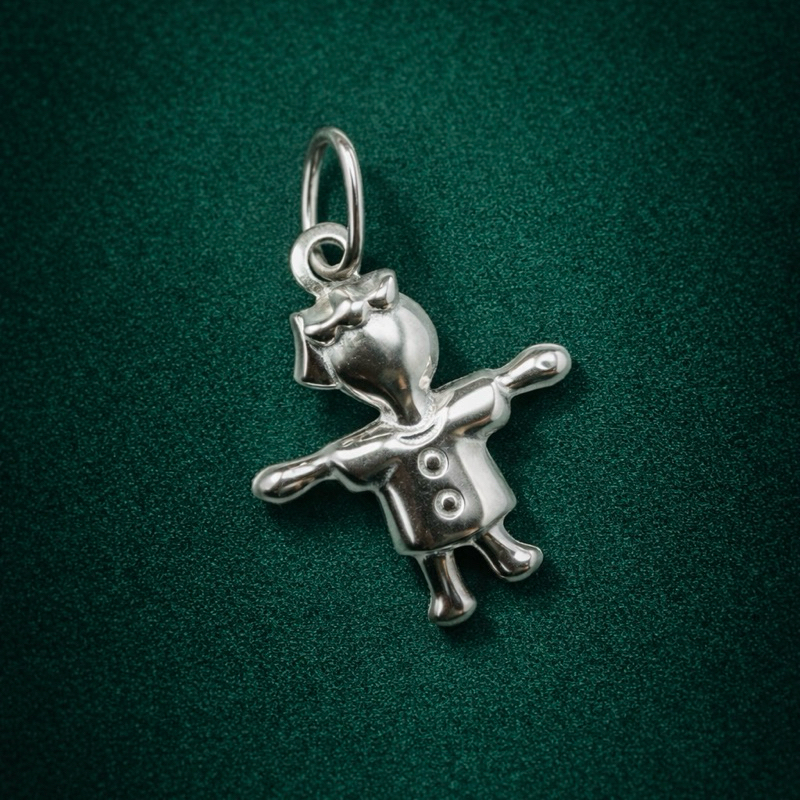 Pingente Menino Cheio em Prata 925 Pingente Filho Delicado