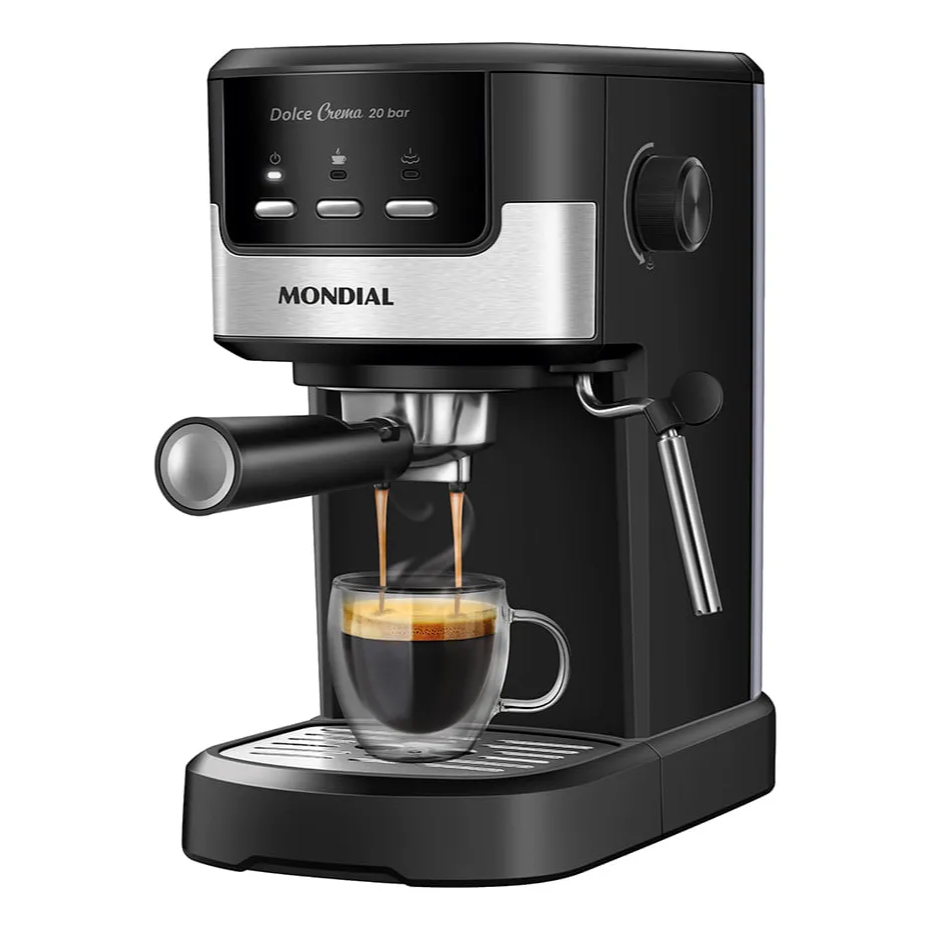 Cafeteira Espresso Mondial Dolce Crema 20 Bar Inox 1200W em Oferta na Shopee