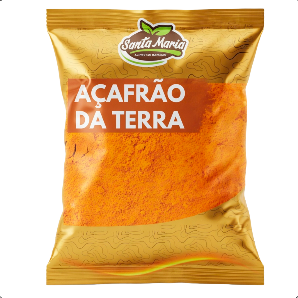 Açafrão Cúrcuma Pó 2% Curcumina Puro 1Kg Alimentos Naturais Tempero Terra Premium Espanhol