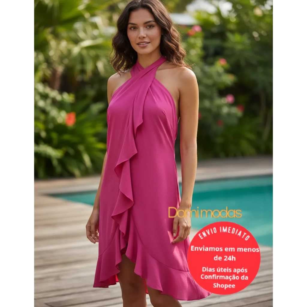 Domi Modas Saia e Vestido Feminina Envelope Transparente Midi  Forro Saída de Praia Pareô Vestido Casual  0001
