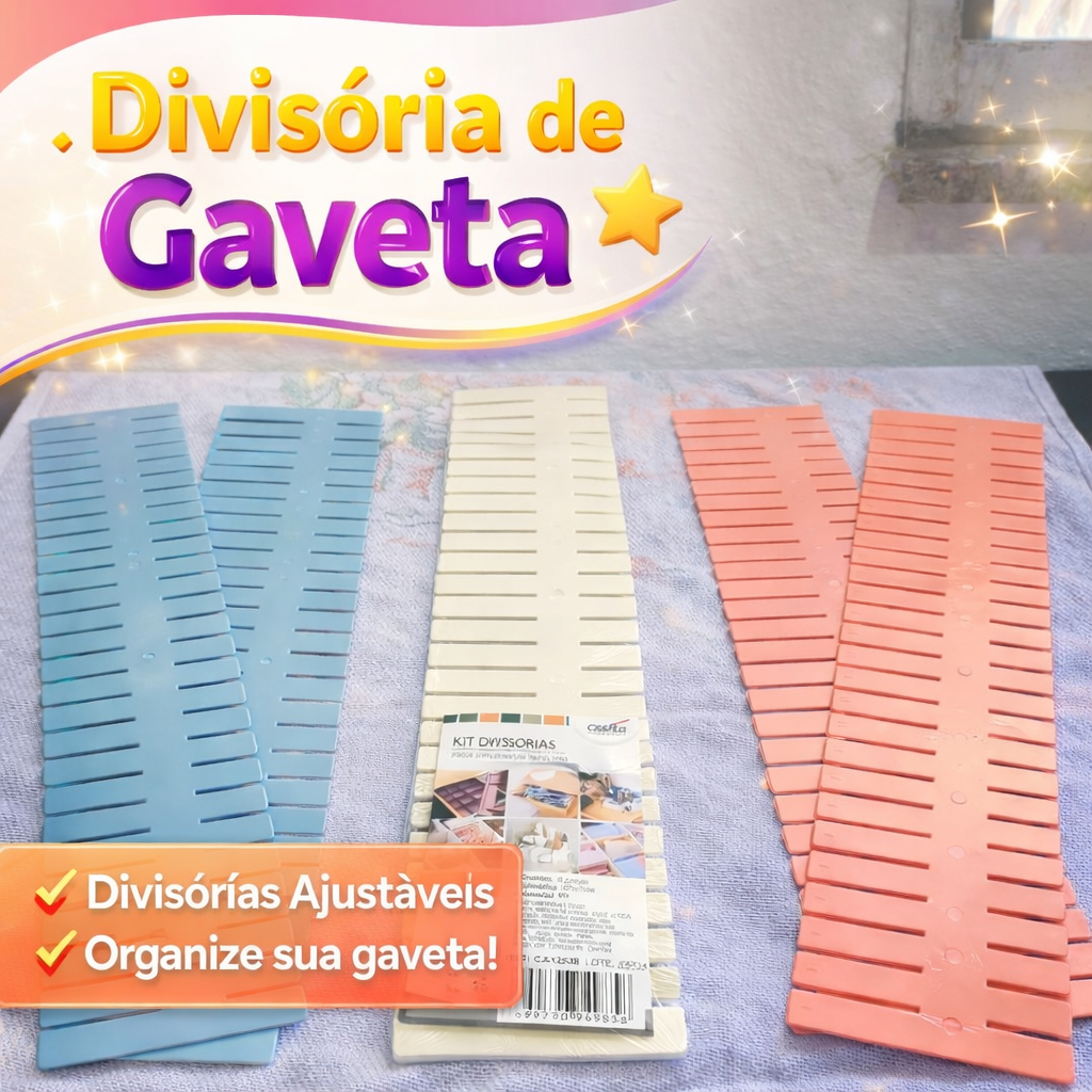 Kit Divisórias Gaveta Organizador Estilo Cerca Multiuso Banheiro Quarto Ajustável