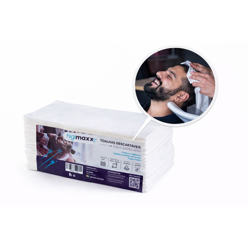 500 Toalha Descartável Higimaxx Barbearia 30x45cm