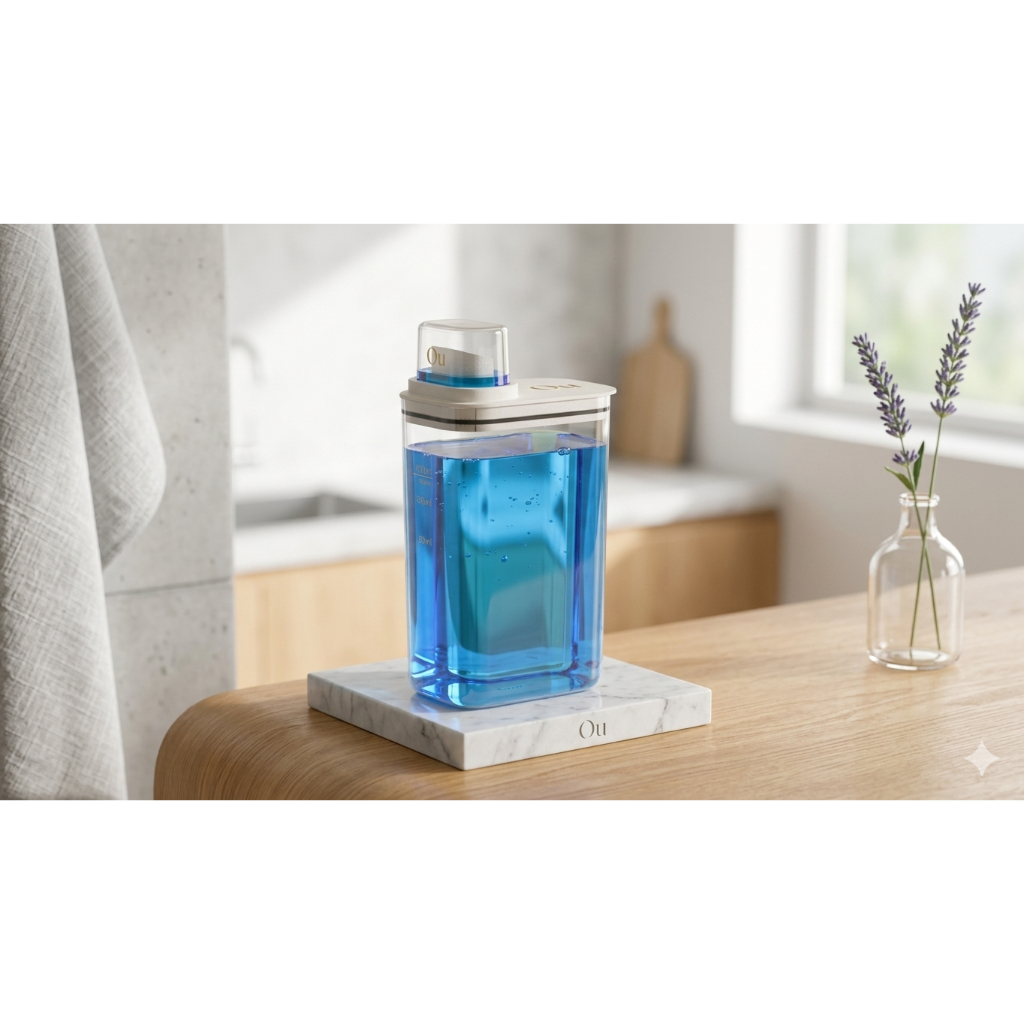 Dispenser Sabão Líquido Hermético 2,3L Tampa Dosadora Detergente Lavanderia Dosador Anti Desperdício
