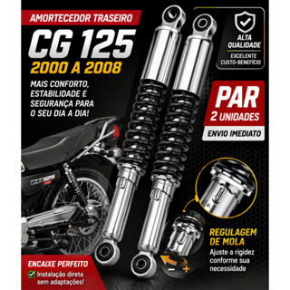Par Amortecedor Traseiro GP7 C/ Regulagem Honda CG 125 2000-2008 em Oferta na Shopee