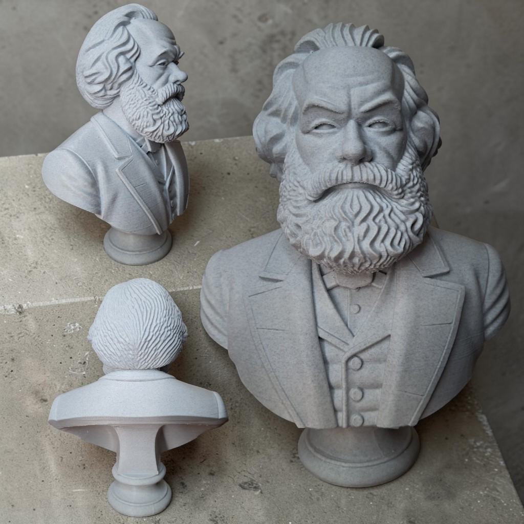 Busto Karl Marx Escultura Impressa Em 3D Filosofia Política