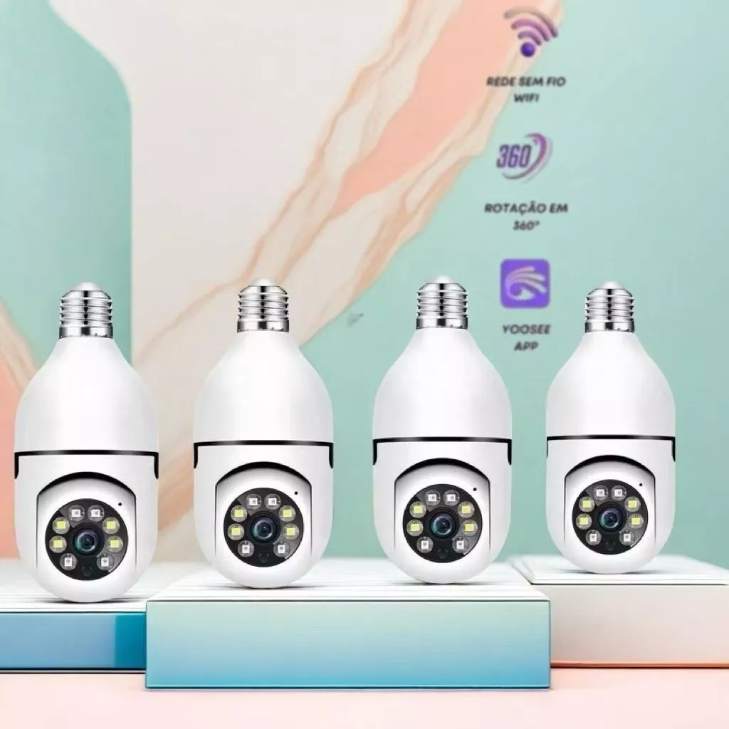 Câmera de segurança a Prova D'água sem fio gira 360 com app Yousee full HD visão notturna