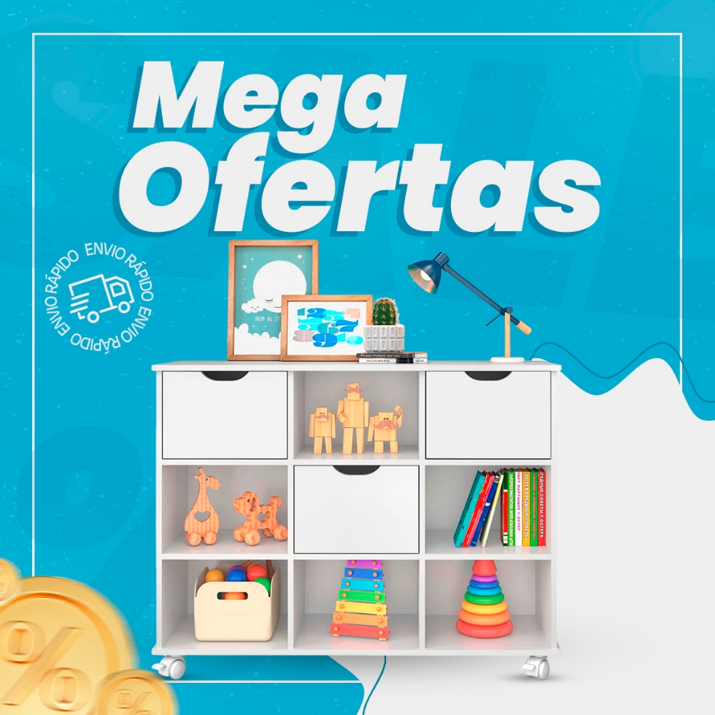 Nicho Organizador com Rodízios Toys 3 Gavetas Q01 Branco - Mpozenato