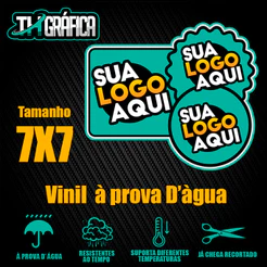 Adesivos em Vinil Personalizados 7x7 - À Prova d'Água - Alta Resistência e Durabilidade - TH Gráfica