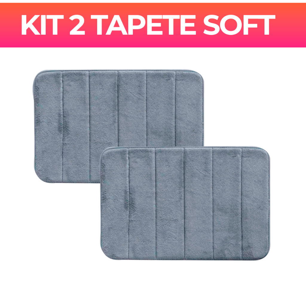 Kit 2 Tapete De Banheiro Soft Macio Secagem Rápida 60x40cm em Oferta na Shopee