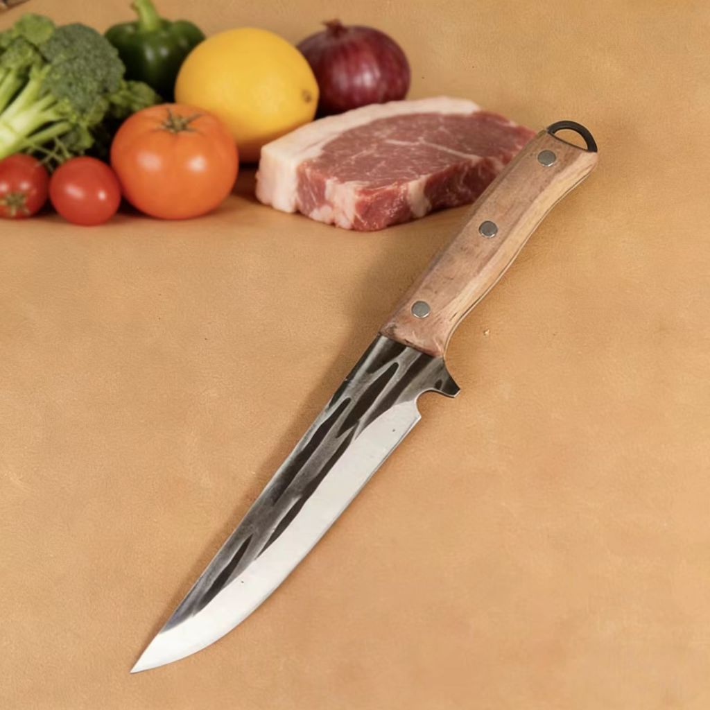 Faca Artesanal para Churrasco  Afiada  Aço Inox  Cozinha  Churrasco  Corte Preciso