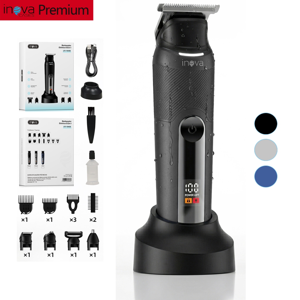INOVA Máquina de cortar cabelo Profissional Sem Fio USB Recarregável Bivolt Portátil Hair Clipper Desempenho LFJ-13435 em Oferta na Shopee