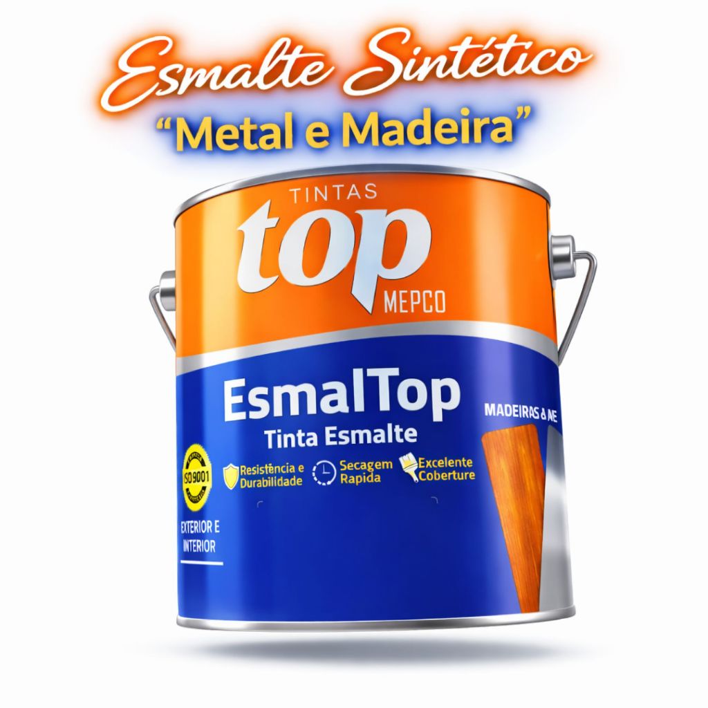 Tinta Para Metal e Madeira - Esmalte Sintético Brilhante Base Solvente - 3,6L  | Cores Vibrantes