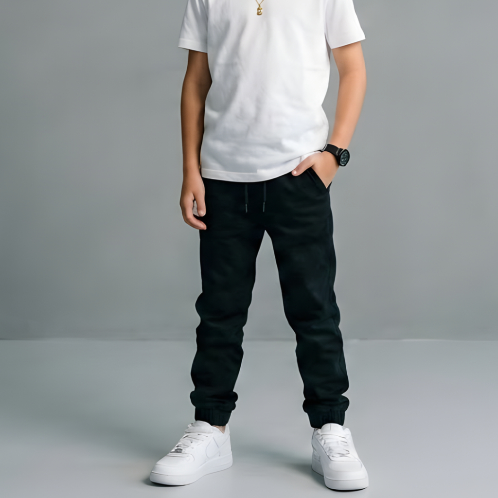 Calça Bêbe Infantil Juvenil Jeans Sarja Jogger - Calça de criança justa e confortavel da moda infantil - 2 ao 16