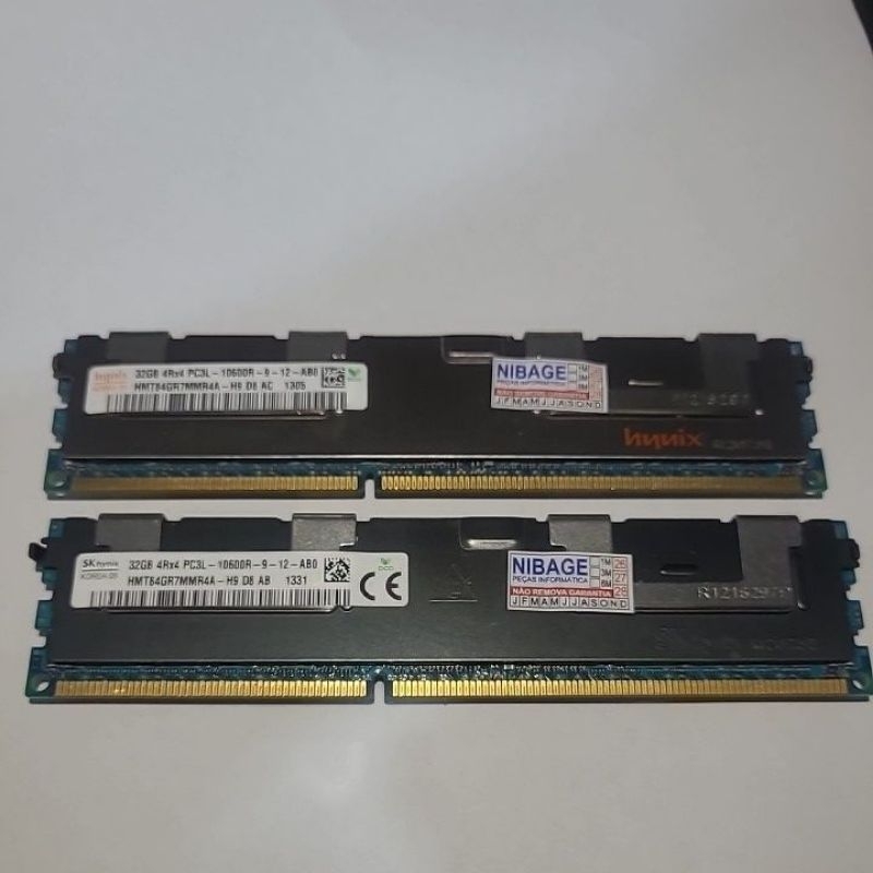 MEMÓRIA HYNIX 32GB DDR3 ECC REG PC3L 10600R 4Rx4 RDIMM– HMT84GR7MMR4A - SERVIDOR - OEM