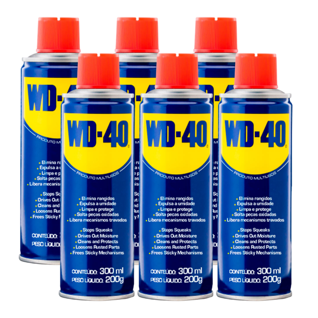 Kit 6 Wd40 Spray Multiuso 300ml Lubrificante Desengripante Anticorrosivo Wd-40