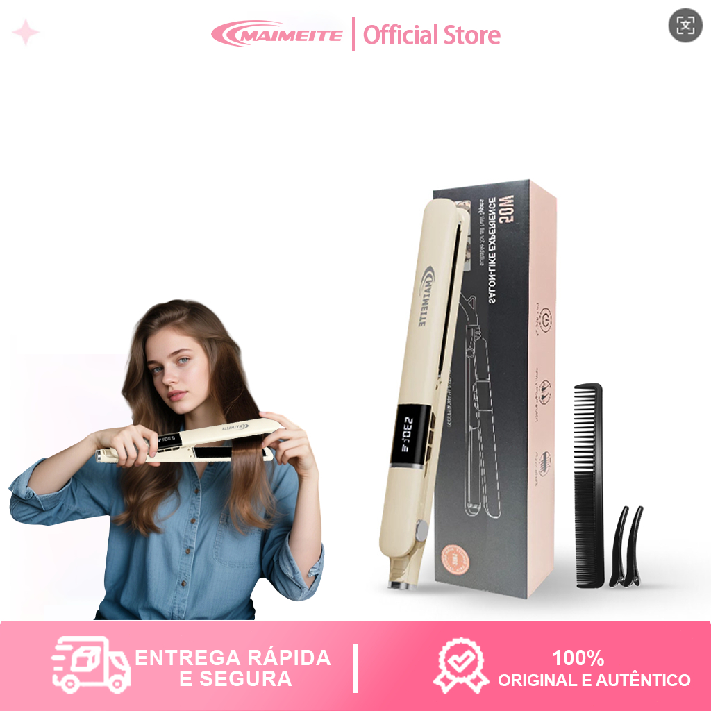MAIMEITE Prancha alisadora de cabelo 2 em 1 com função de modelador de cachos S638 em Oferta na Shopee