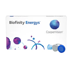 Lente De Contato Biofinity Energys Coopervision Hidrogel Miopia Hipermetropia Com Grau + Estojo Brinde