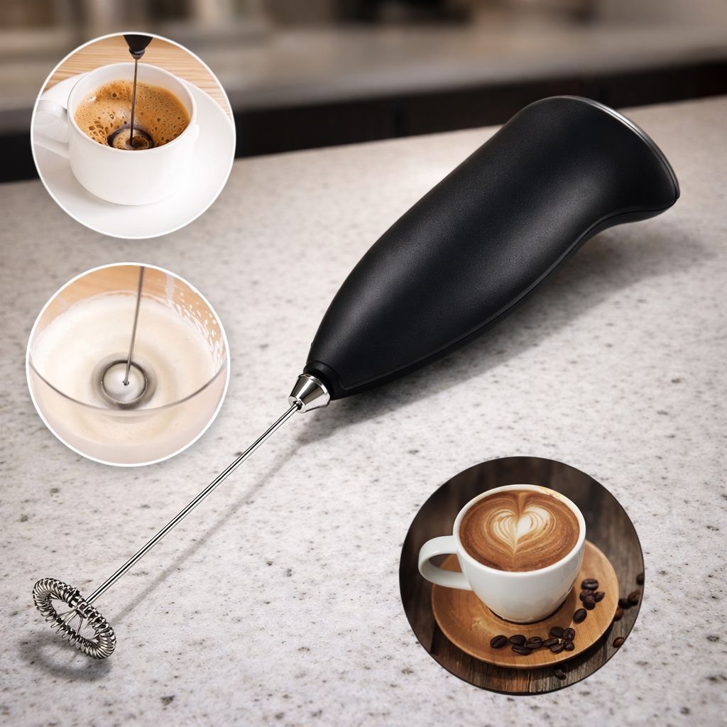 Mini Mixer Elétrico Portátil Misturador De Whey Cafe Espumador De Leite Batedor A Pilha