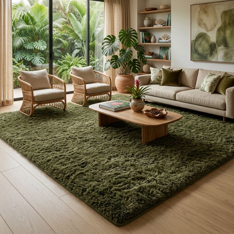 Tapete 400×200 Gigante Grande Peludo Felpudo Quarto Sala Antiderrapante Antiaderente Macio