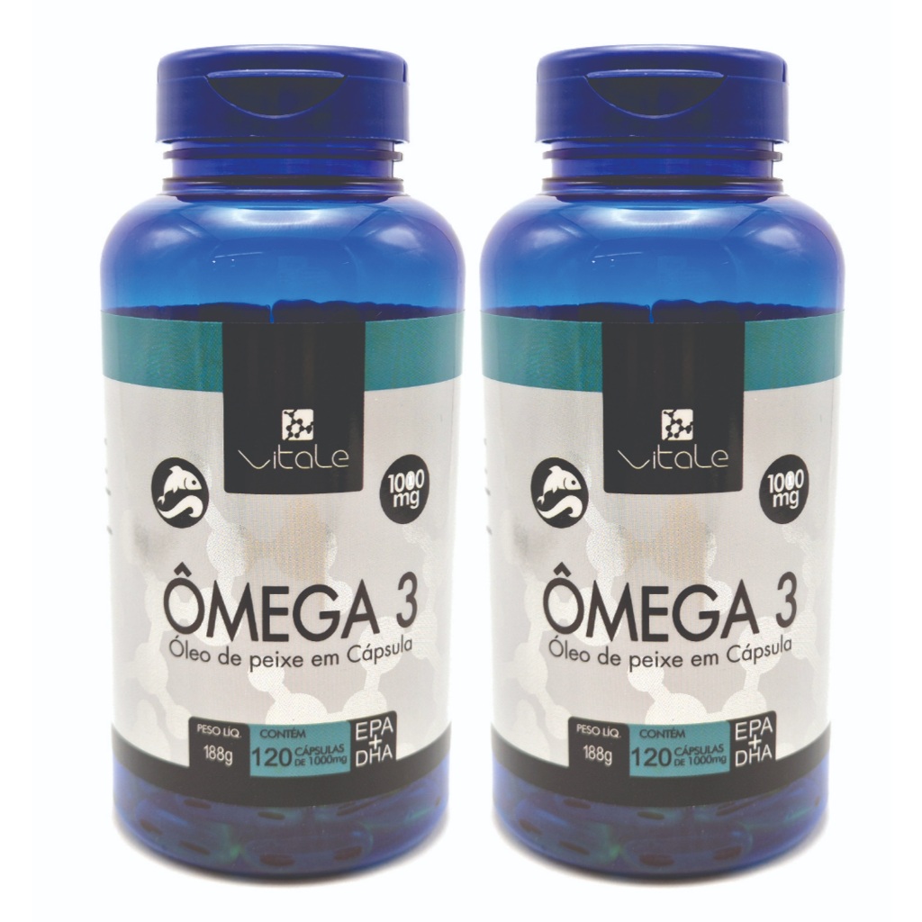 KIT 2X OMEGA 3 (OLEO DE PEIXE) 120 CPS EPA/DHA - 1000MG VITALE