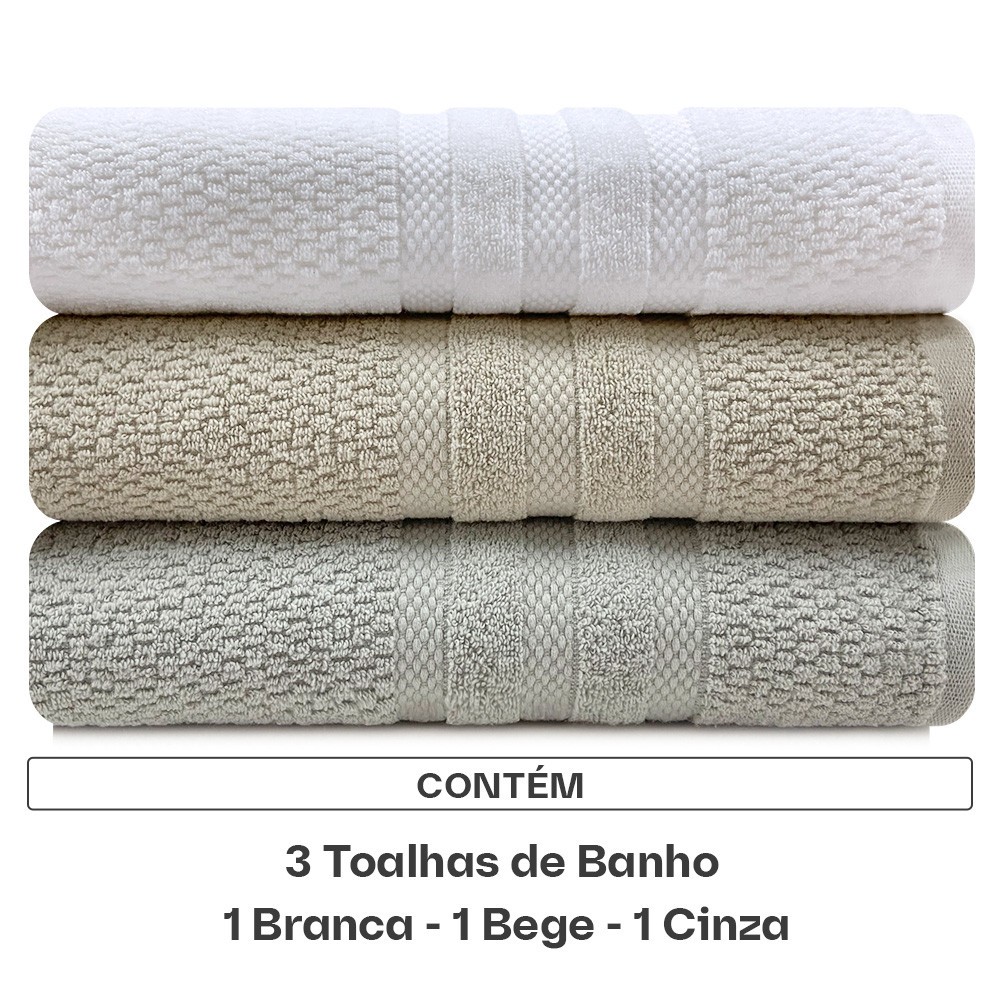 Detalhes do Jogo de Toalha Vanilla Extra Soft em Algodão 3 Peças Banho Buddemeyer