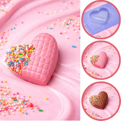 1~5 Forma Porto Com Silicone (3 partes) Para Chocolate CORAÇÃO MATELASSÊ – CÓD P84 (CHOCO)