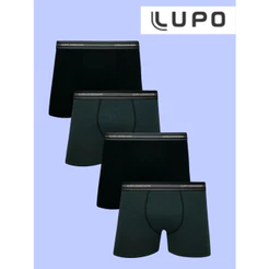Kit 4 Cuecas Boxer Lupo Original Em Algodão Adulto Box Masculina Confortavel 523