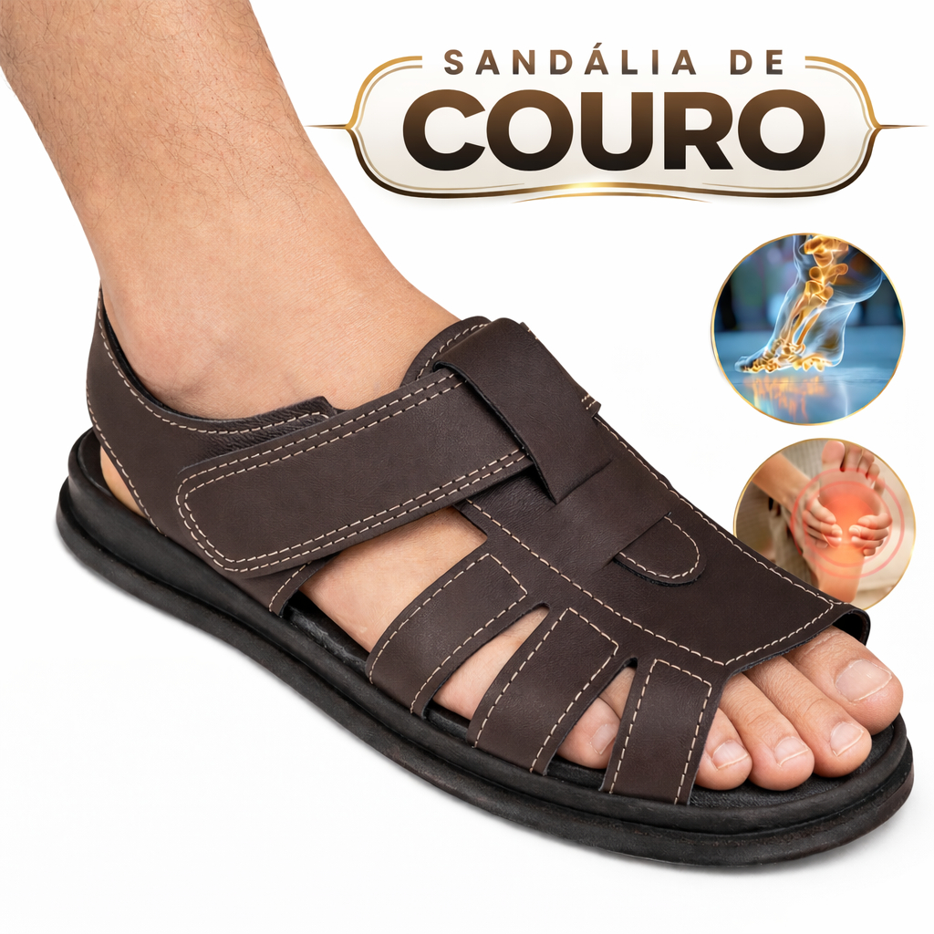 Sandalia ortopedica Masculina de Couro Fechada de Alto Nivel Previna Dores NOS PÉS Sola FRANCISCANA em Oferta na Shopee