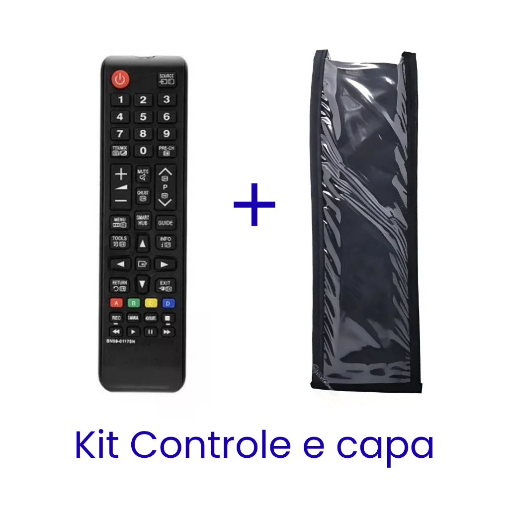 Kit Controle Remoto Capa Para Tv Samsung Smart Hub Universal