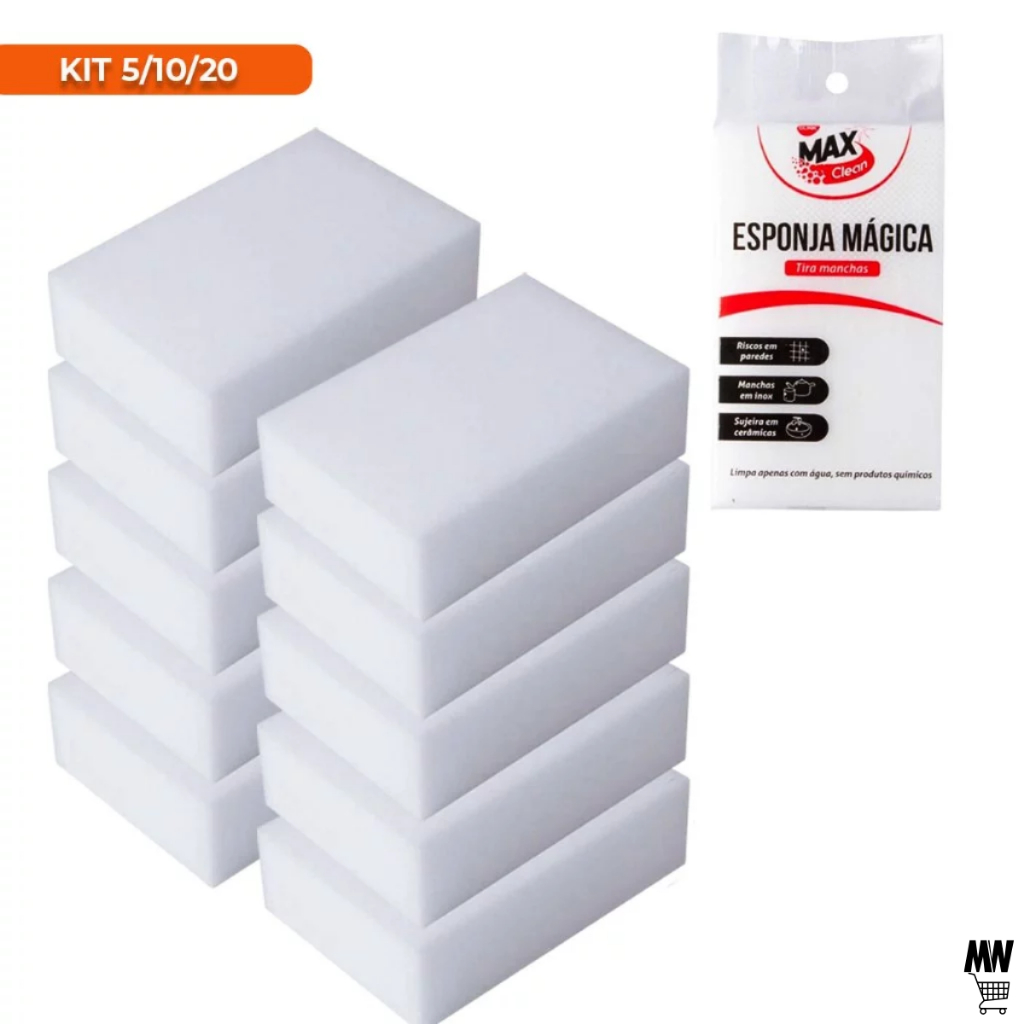 1 a 20 Bucha Esponja Mágica de Melamina Tira Manchas Riscos Mágica Branca Multiuso Envio Imediato