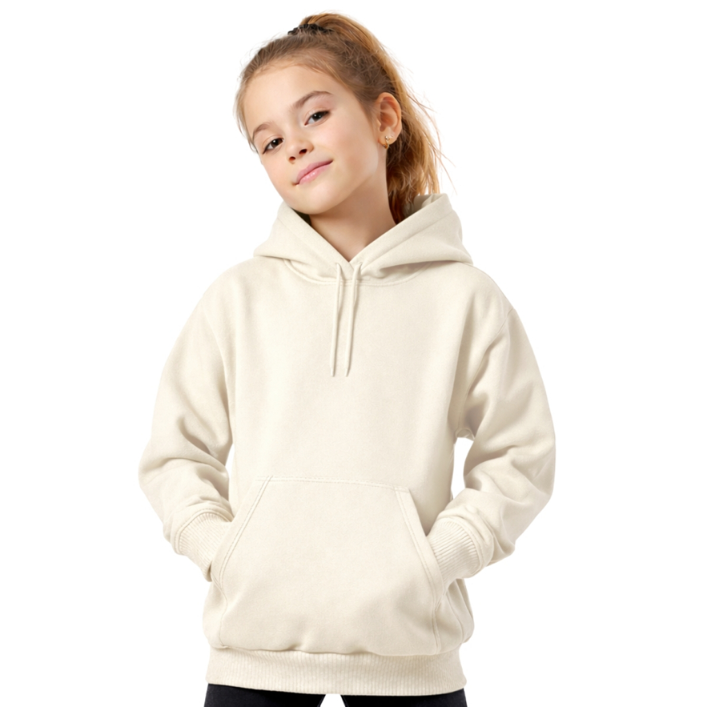 Moletom Infantil Feminino Liso com Bolso Canguru Quentinho