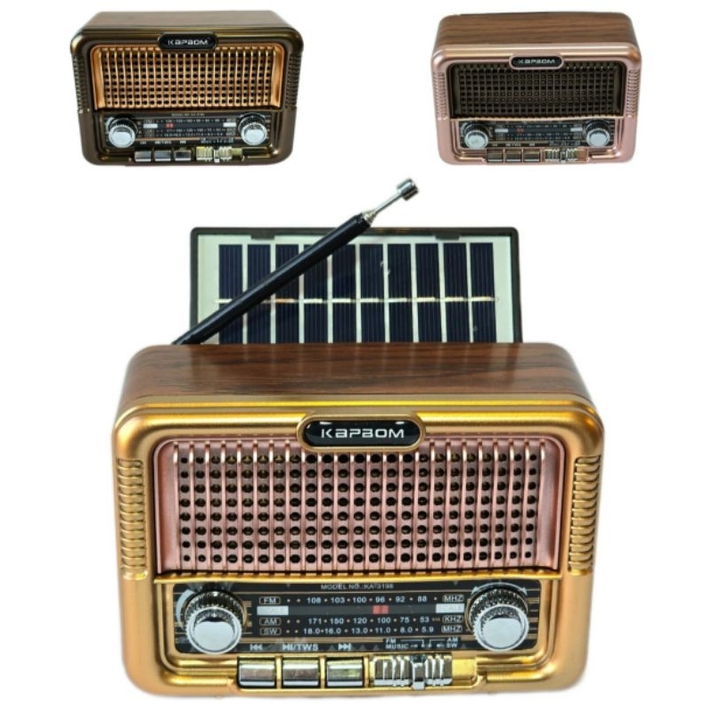 Rádio completo Retrô pra idoso,pai,mãe fácil usar com placa Solar ou energia AM FM por faixa, função Bluetooth Pen-drive