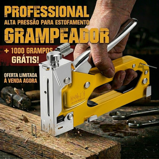 Grampeador Tapeceiro  + 1000 Grampos 8mm de brinde Ferramentas Profissional