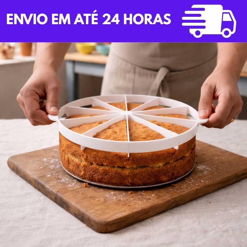 Marcador de Bolo e Torta 20cm 25cm Divisor de Fatias 6 8 10 12 Cortador Porções Confeitaria